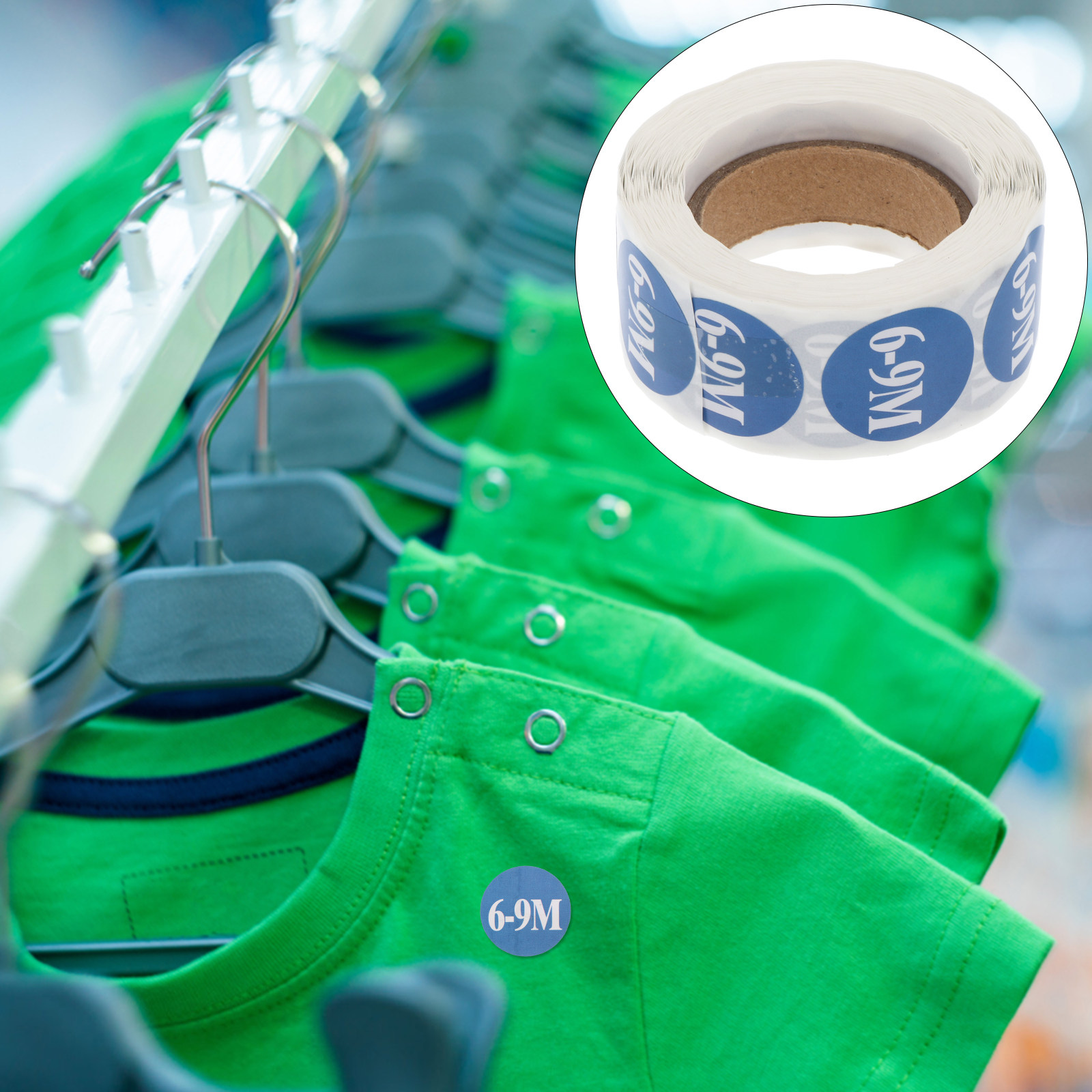 Baby Clothing Factory Shop - 2 Rolls Premium Clothing Size Sticker