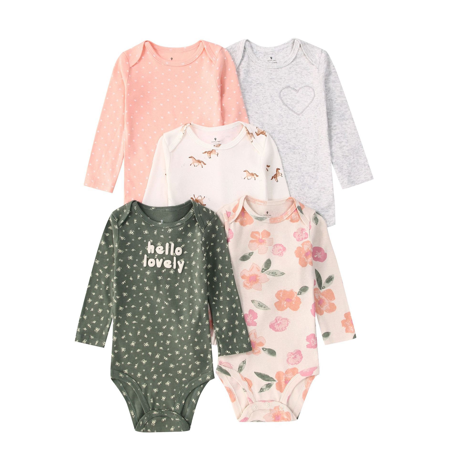 Bamboo Bodysuit Baby - Newborn Baby Bodysuit Cotton 5PCS Cartoon