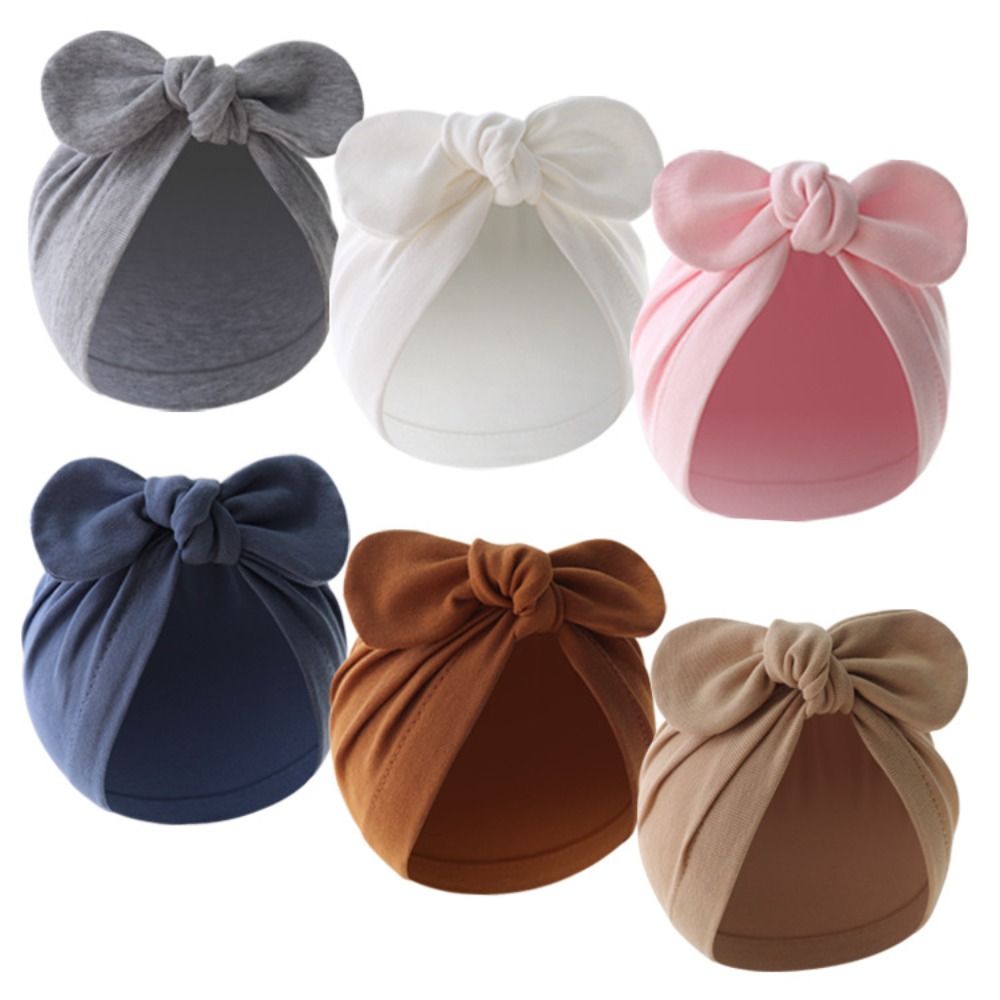 Baby Hat Beanie - Cute Flower Knot Baby Hat Solid