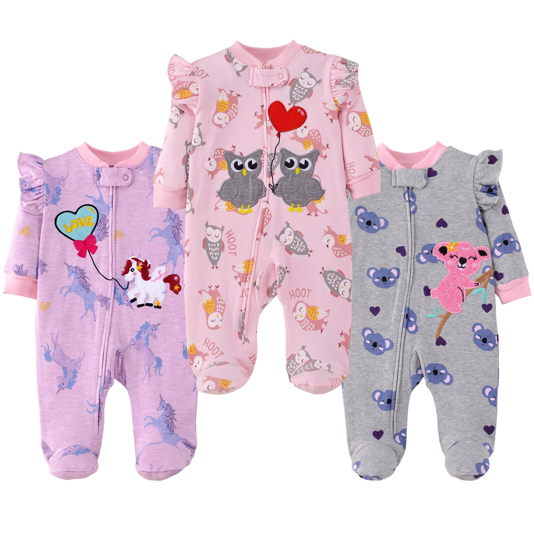 Romper Onesie Baby - Pure Cotton Baby Footed Romper with