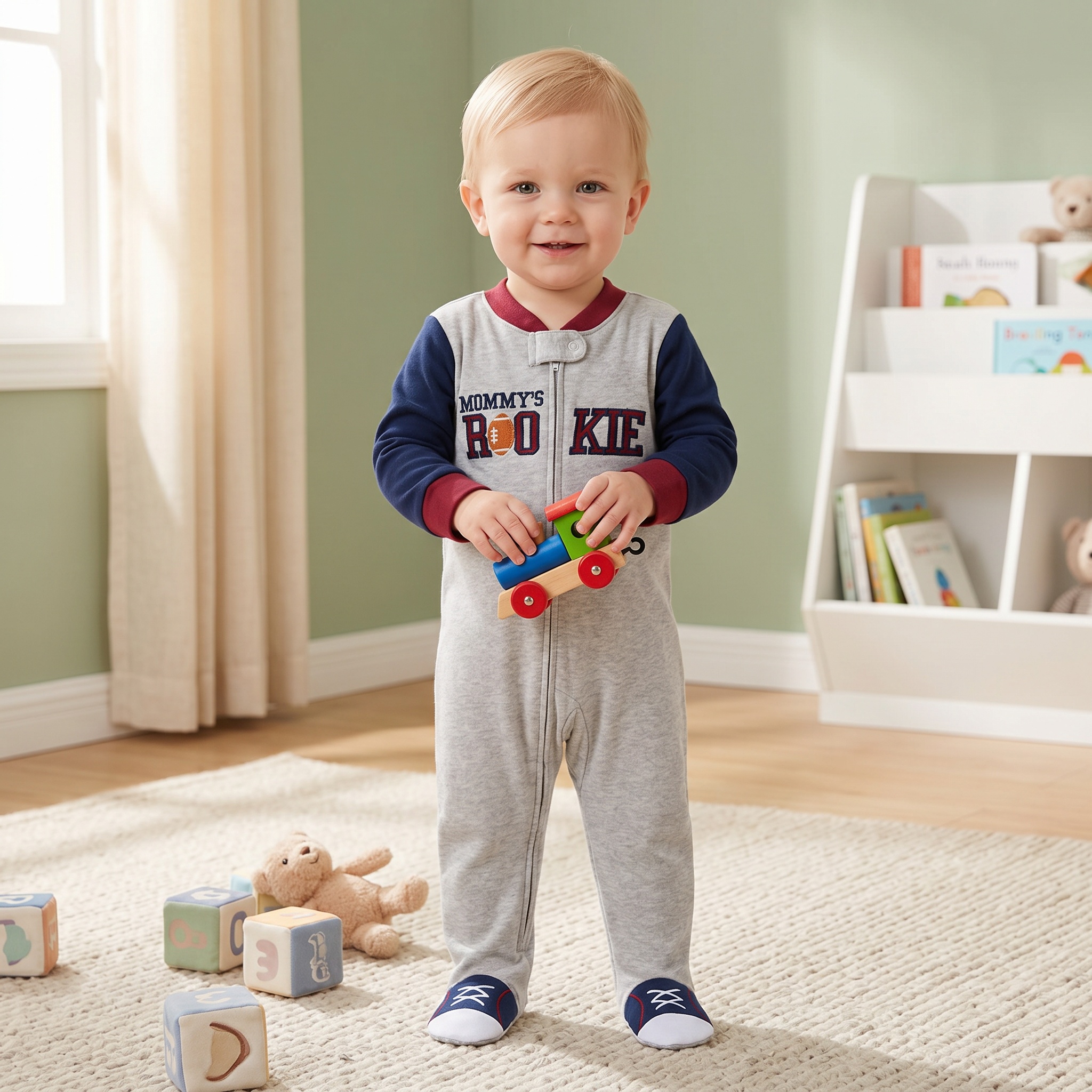 Romper Onesie Baby - Grey Soft Cotton Baby Footies Romper