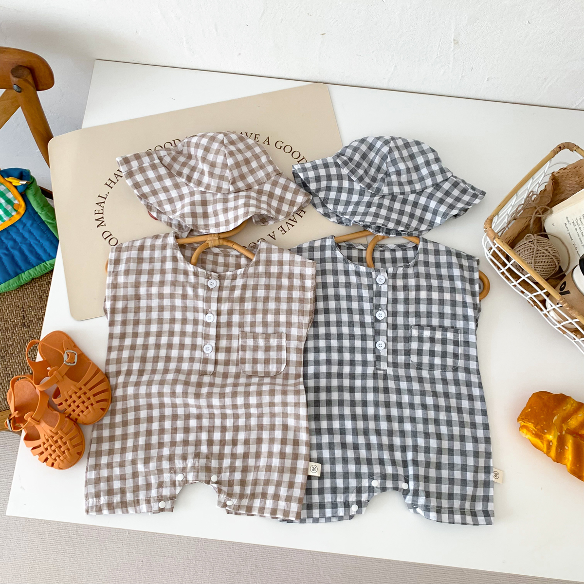Baby Newborn Plaid Romper+Hat  - Bamboo Bodysuit Baby recensione e prezzo