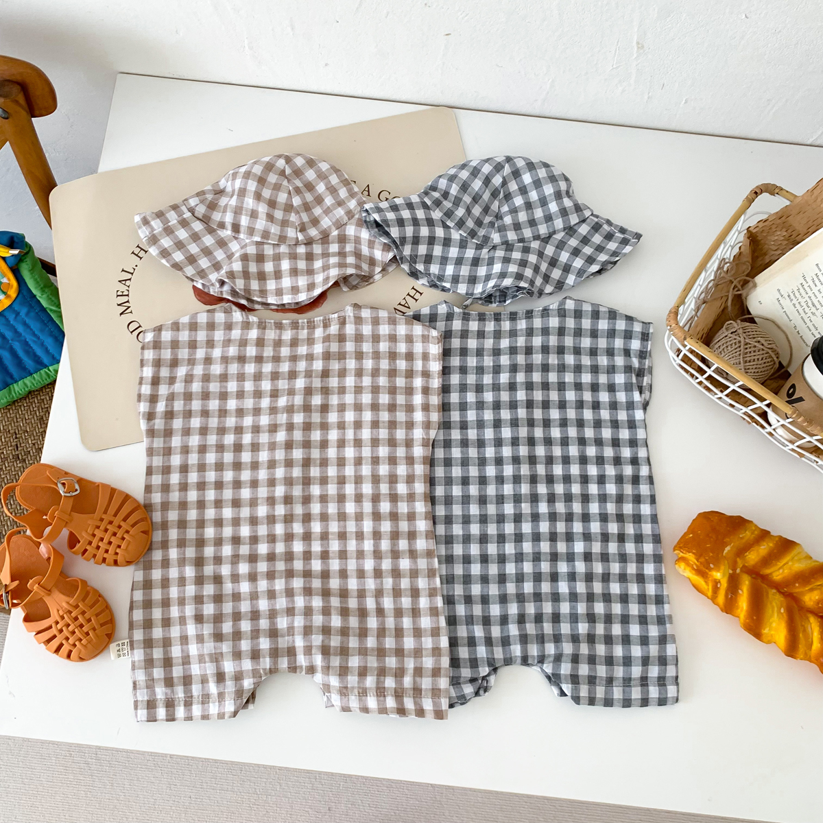 Baby Newborn Plaid Romper+Hat  - Bamboo Bodysuit Baby recensione e prezzo