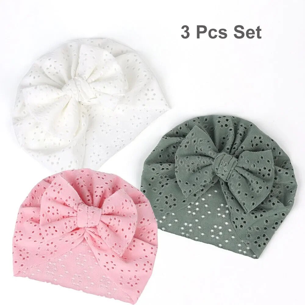 3Pcs Summer Baby Bow Turban Ha - Baby Hat Beanie recensione e prezzo