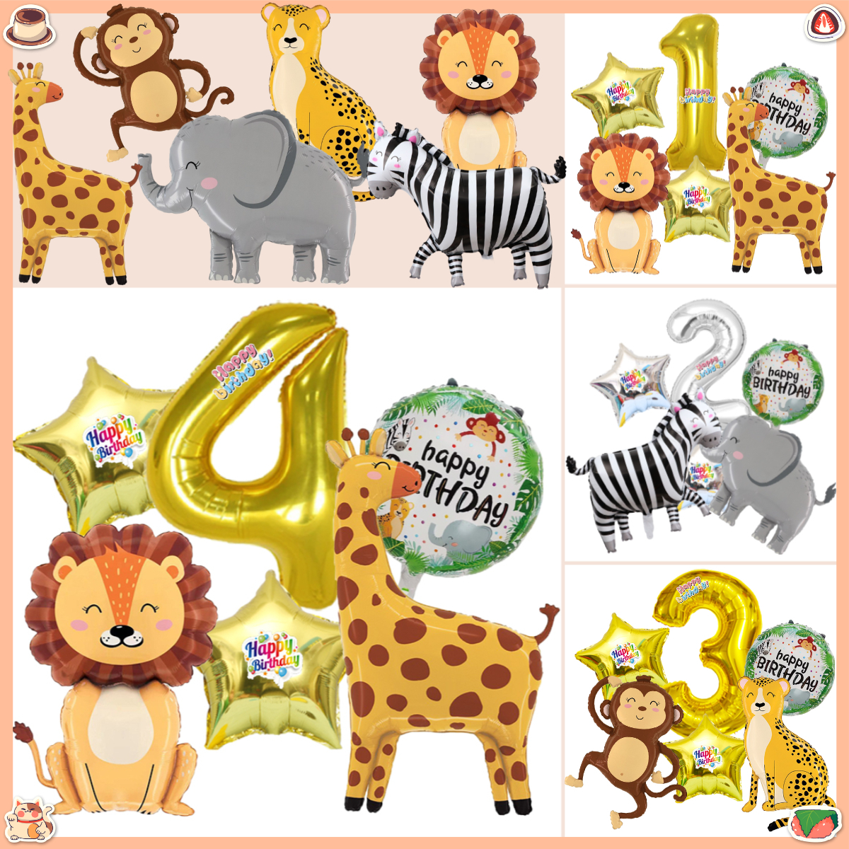 6pcs Zoo Animal Cartoon Number - Baby Zoo Clothing recensione e prezzo