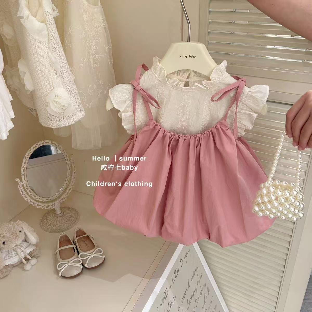 Baby Girl Suspender Dress Set  - Baby Clothing Korea recensione e prezzo