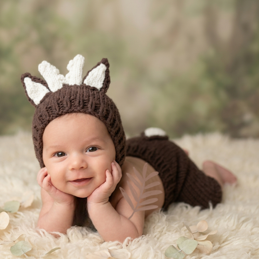 2Pcs Newborn Fawn Outfit Photo - Baby Hat Beanie recensione e prezzo