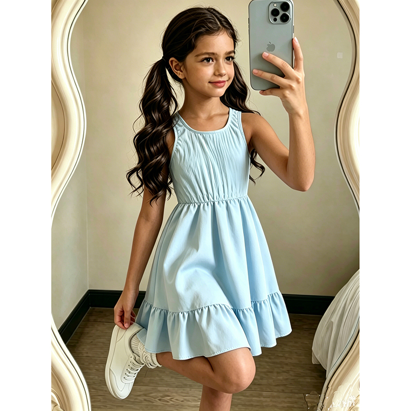 Baby Blue color Sleeveless Rou - Baby Clothing Korea recensione e prezzo