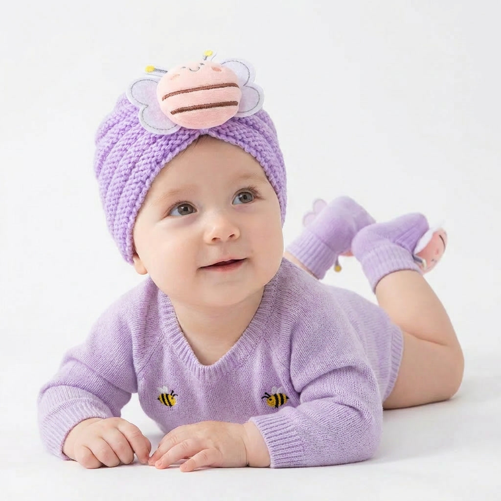 2Pcs/Set Baby Knitted Turban H - Baby Hat Beanie recensione e prezzo